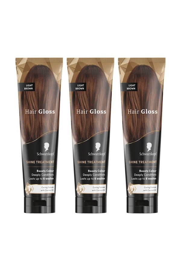 Schwarzkopf 'Hair Gloss' Shine Treatment Light Brown 150ml, 3 Pack