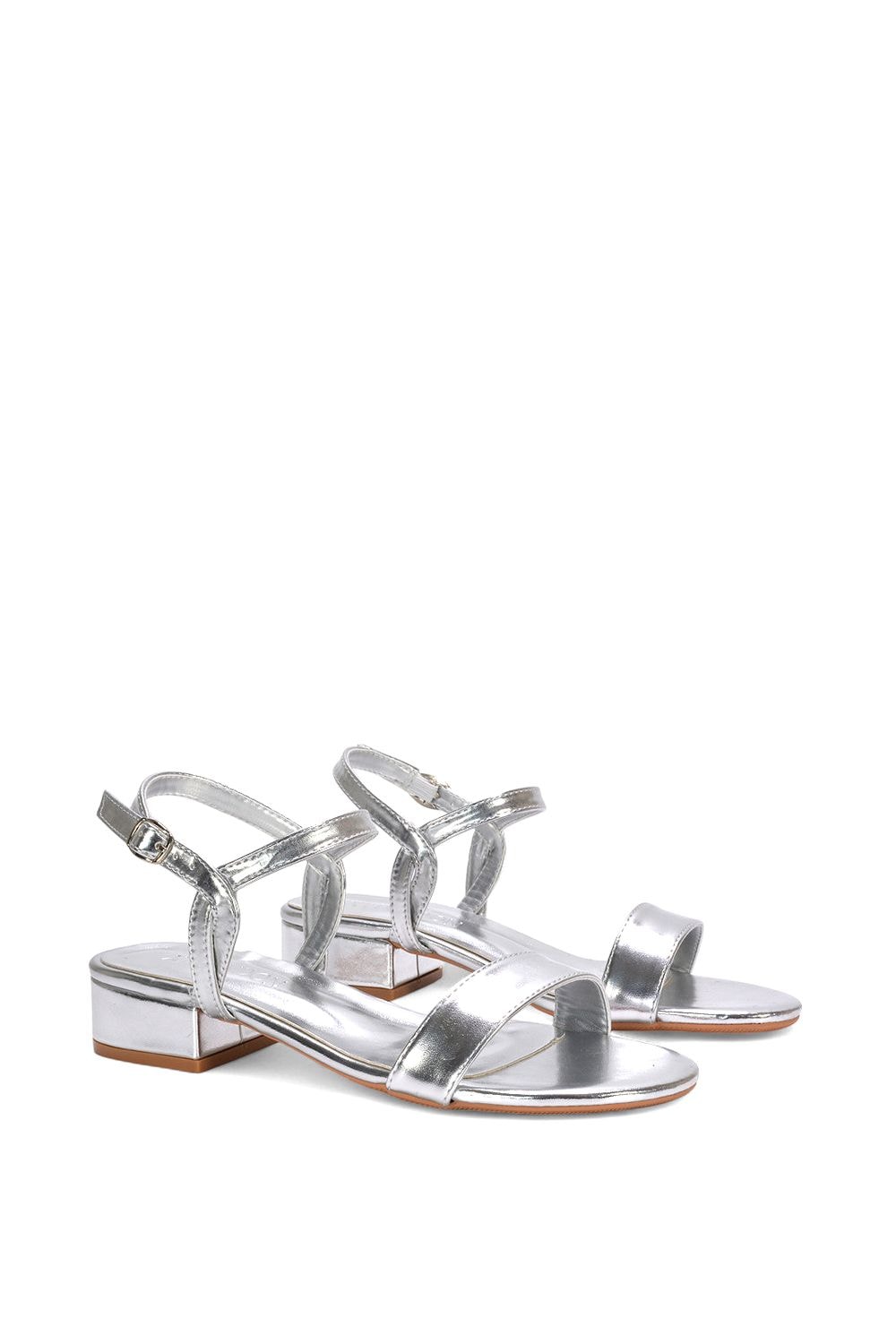 XY London 'Moana Low Bock Heel Round Toe Sandals With Buckle Fastening image 3