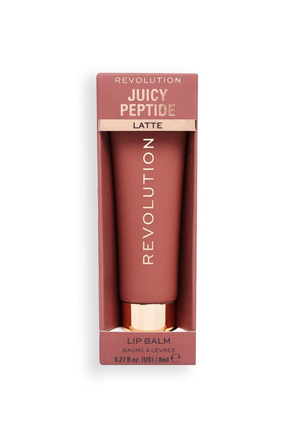 Revolution Juicy Peptide Lip Balm Nude Latte image 4