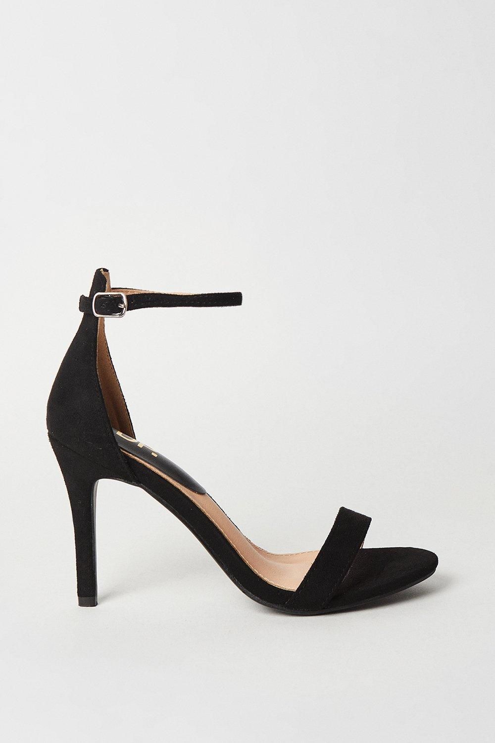 Dorothy Perkins Wide Fit Tyla Barely There High Stiletto Heel Sandals Black image 2