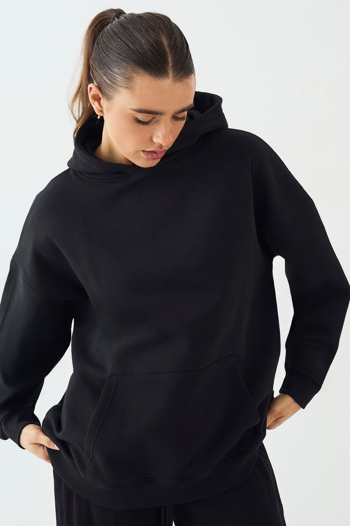 DSGN Studio DSGN Studio Puff Print Slogan Oversized Hoodie Black image 2