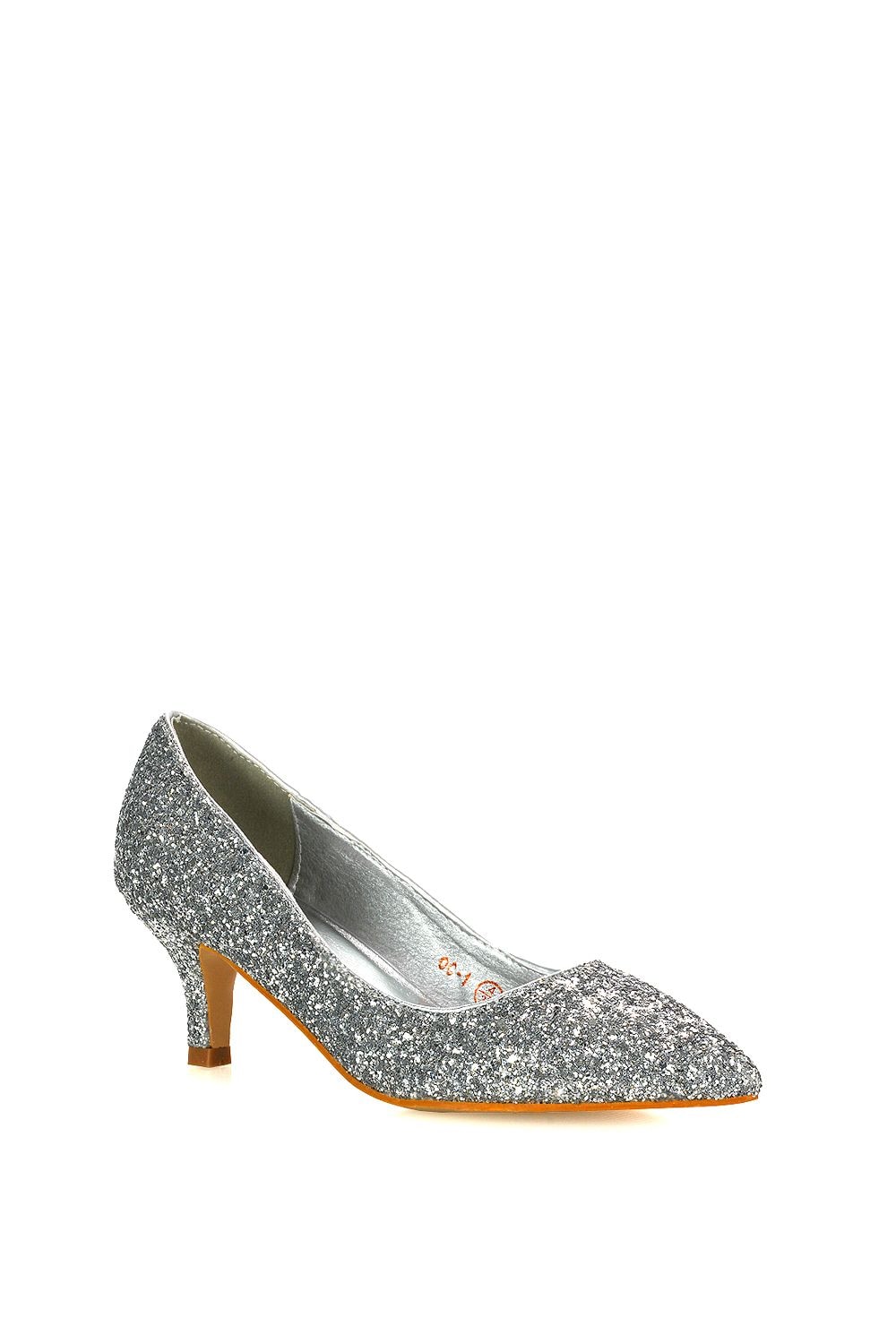 XY London 'Gwyneth' Pointed Toe Mid Stiletto Kitten Heel Court Shoes image 2