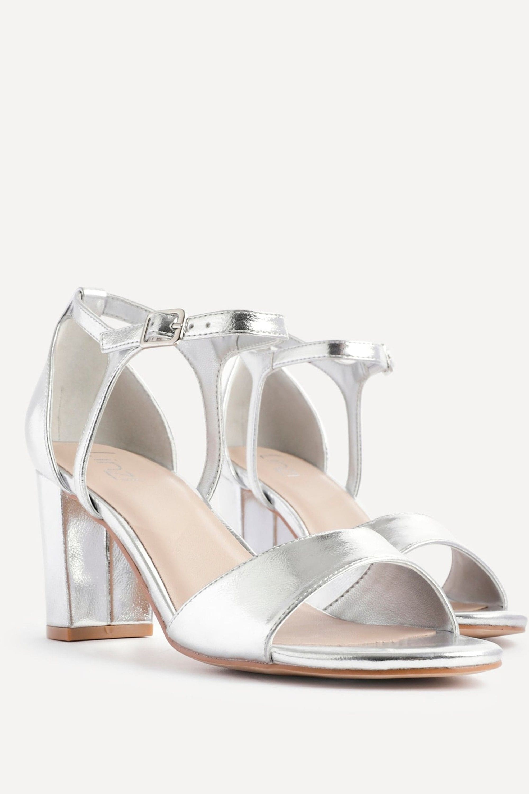 Linzi Abby Silver Faux Leather Closed Back Block Heel Sandal image 4