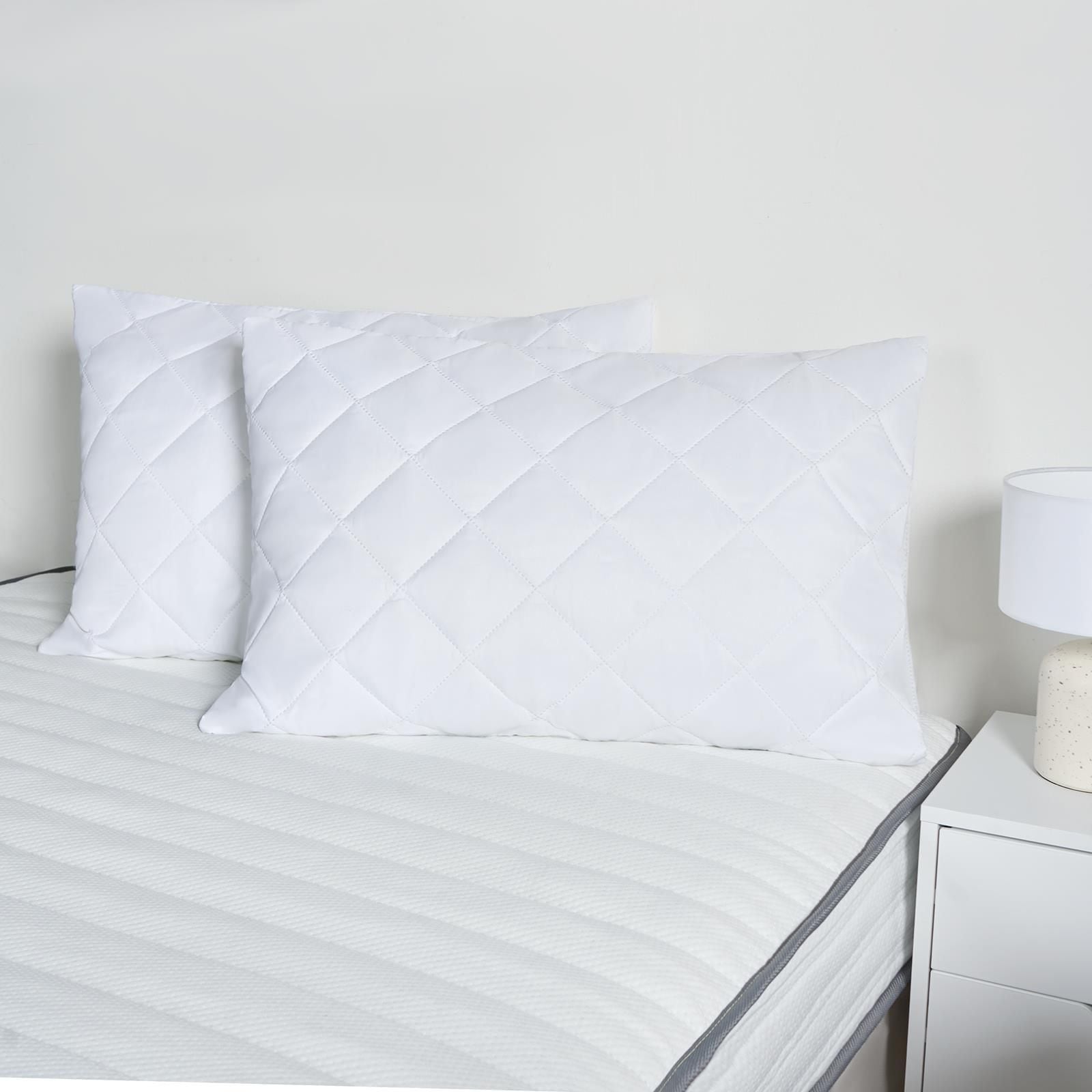 OHS Pillow Protector Cases Soft Touch Cushion Cover 2 Pack Pinsonic Quilted Set Pair image 1
