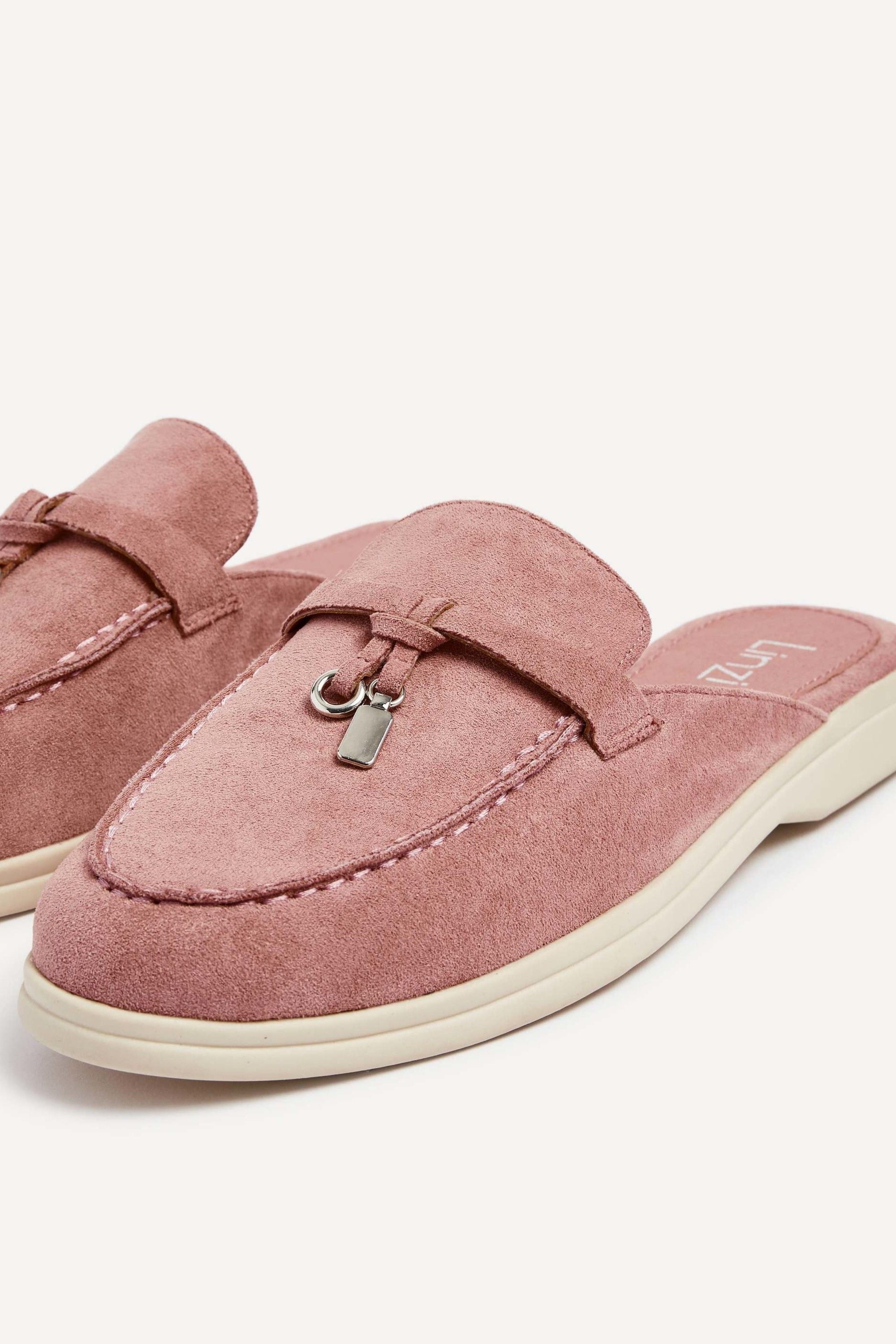 Linzi Alix Pink Faux Suede Slip On Mules image 4