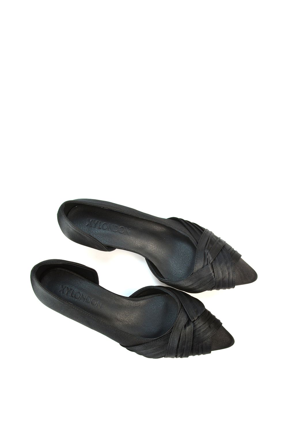 XY London 'Freya' Pointed Toe Kitten Low Heel Classic Bridal Shoe Pumps image 6