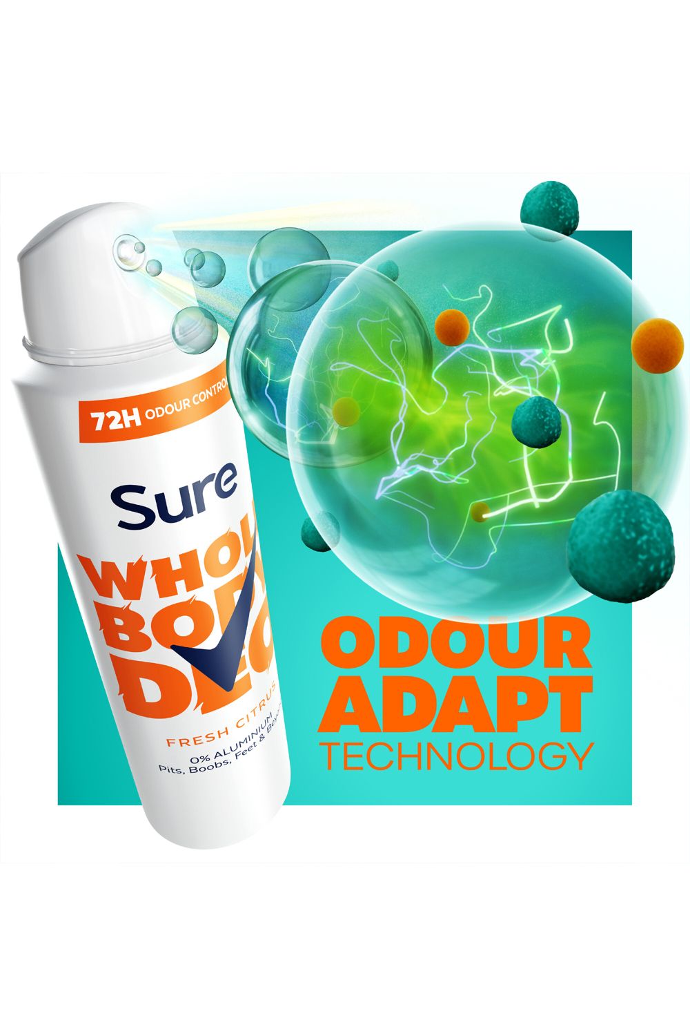 Sure Fresh Citrus Whole Body 'Deodorant Spray' Aluminium Free 150ml, 3pk image 2