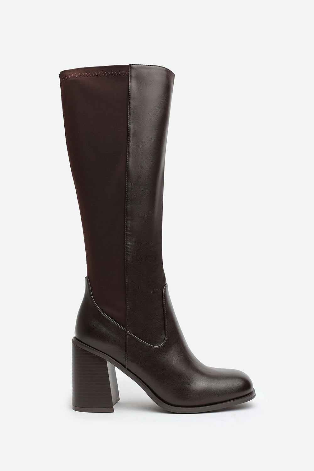 Where's That From 'Zhuri' Mid Block Heel Knee High Boots With Stretch And Side Zip image 2