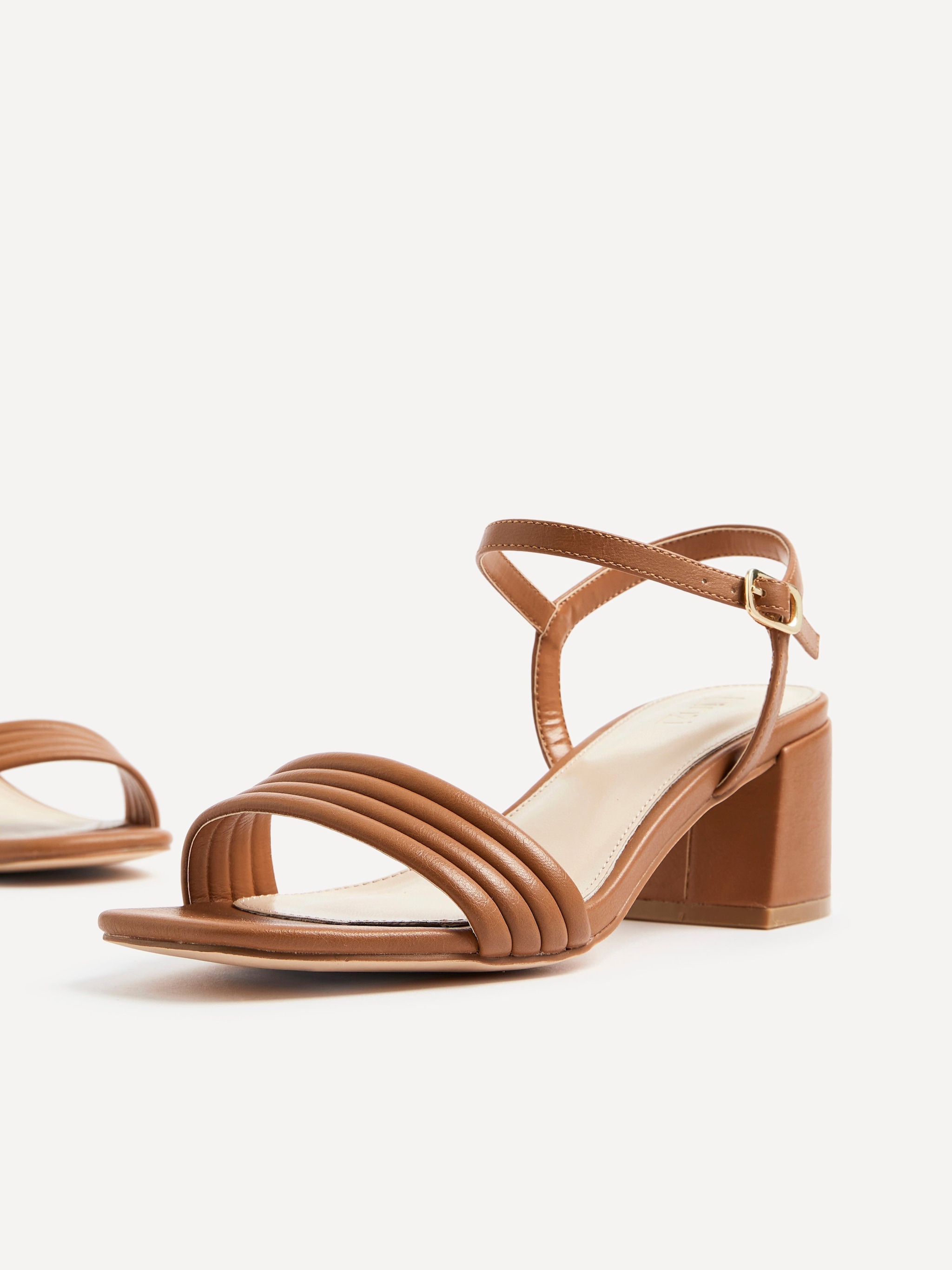 Linzi Toronto Tan Faux Leather Block Heeled Sandal image 4