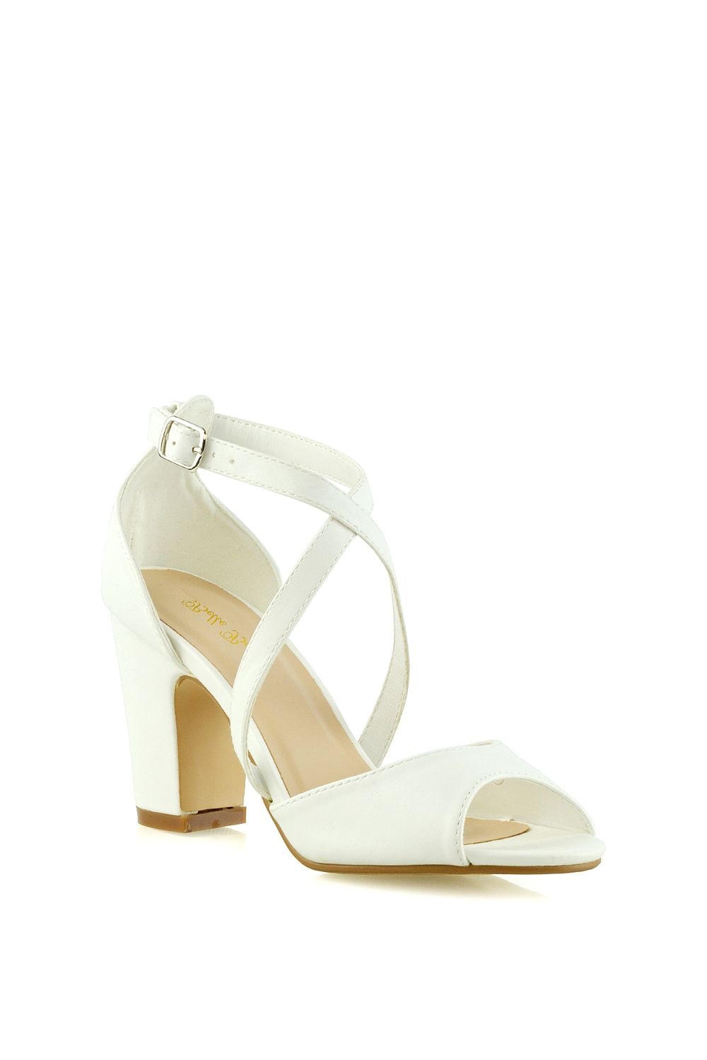 XY London 'Alice' Strappy Peep Toe Mid Block High Heel Sandal Shoes image 2