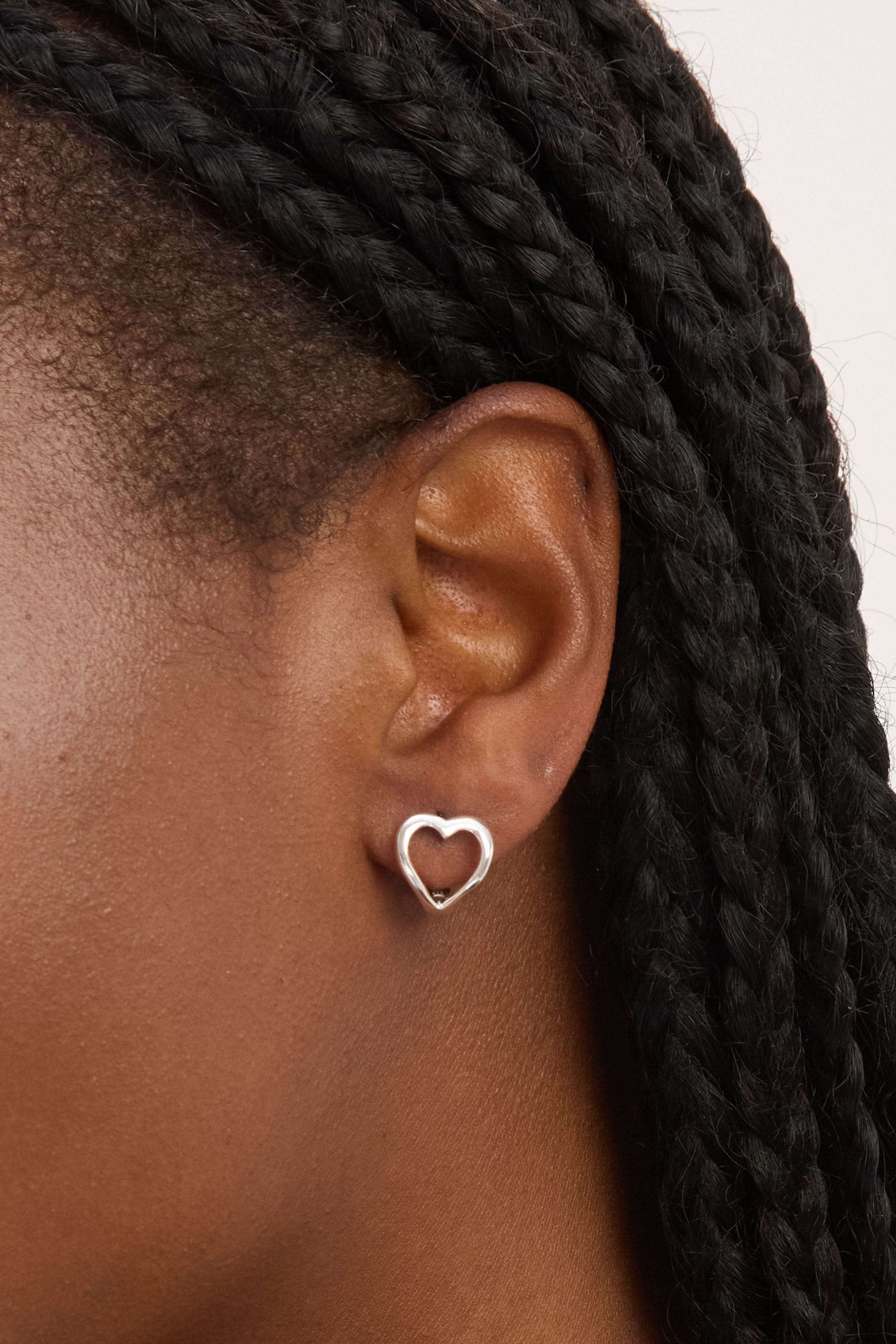 Simply Silver Sterling Silver 925 Polished Heart Hoop Earrings image 3