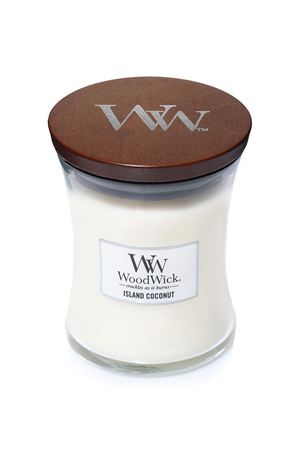 Woodwick Island Coconut Medium Candle White image 1