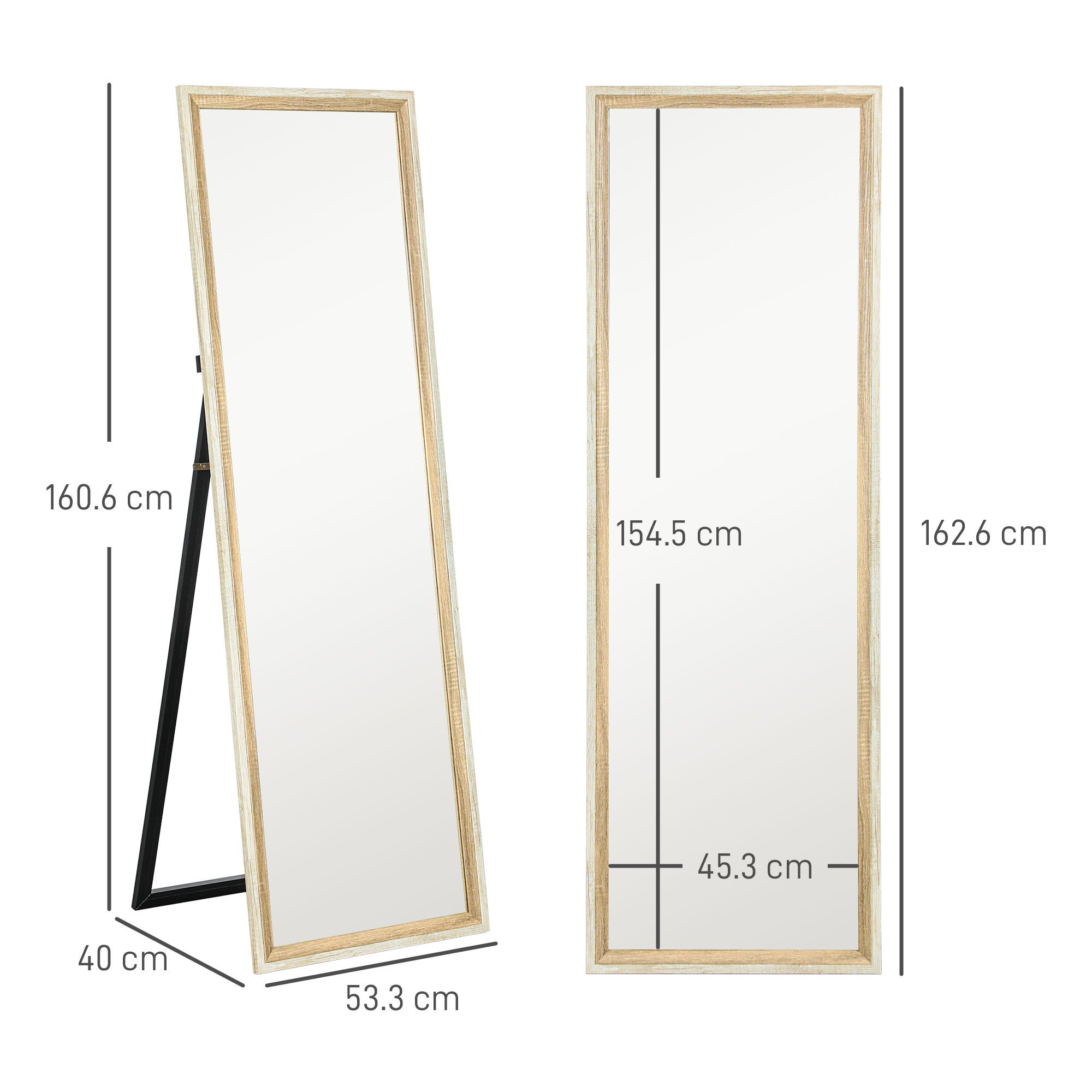 HOMCOM 163 x 53 cm Full Length Mirror with Frame for Living Room image 3
