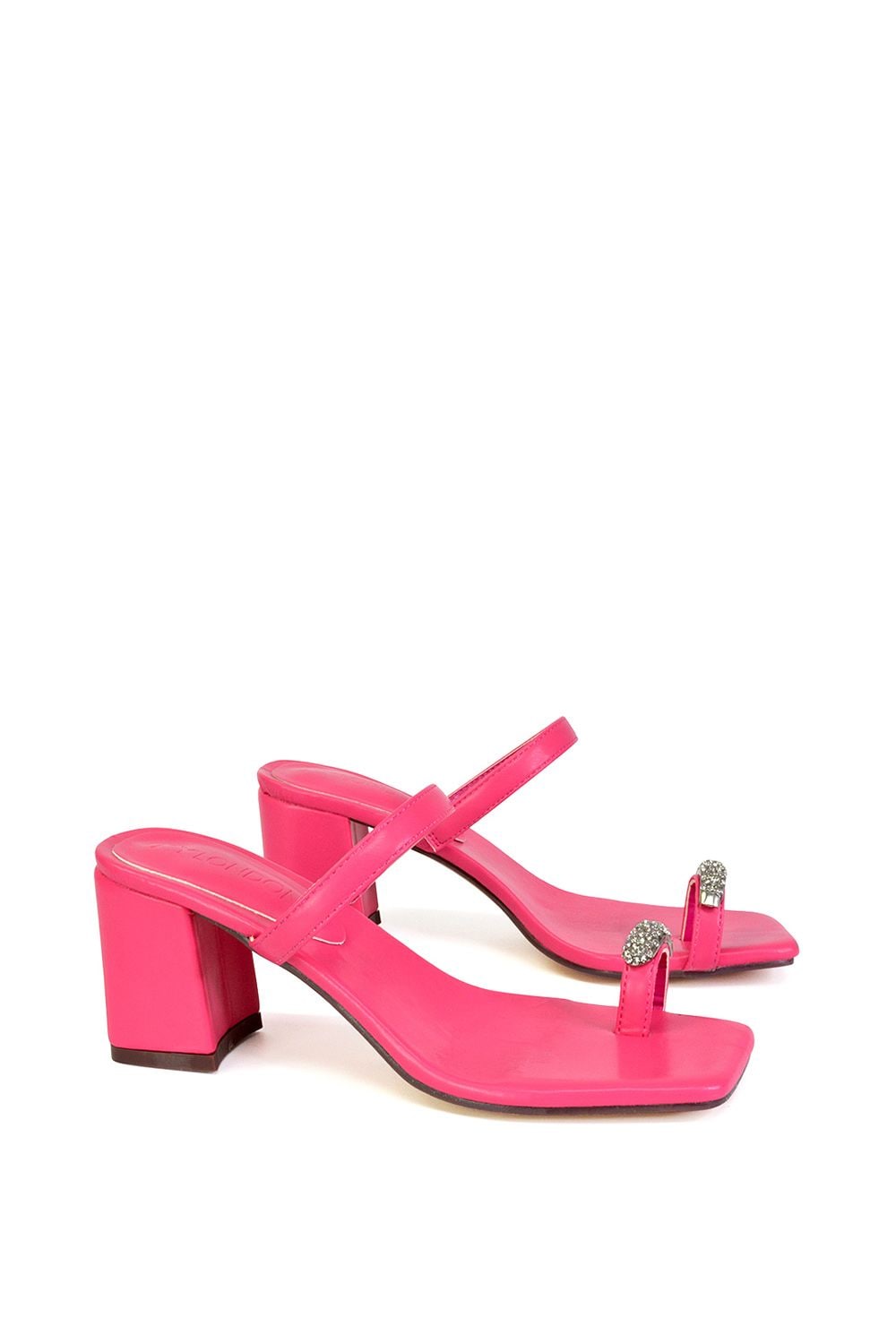 XY London 'Daiquiri' Double Strap Square Toe Ring Block Heel Sandals image 2