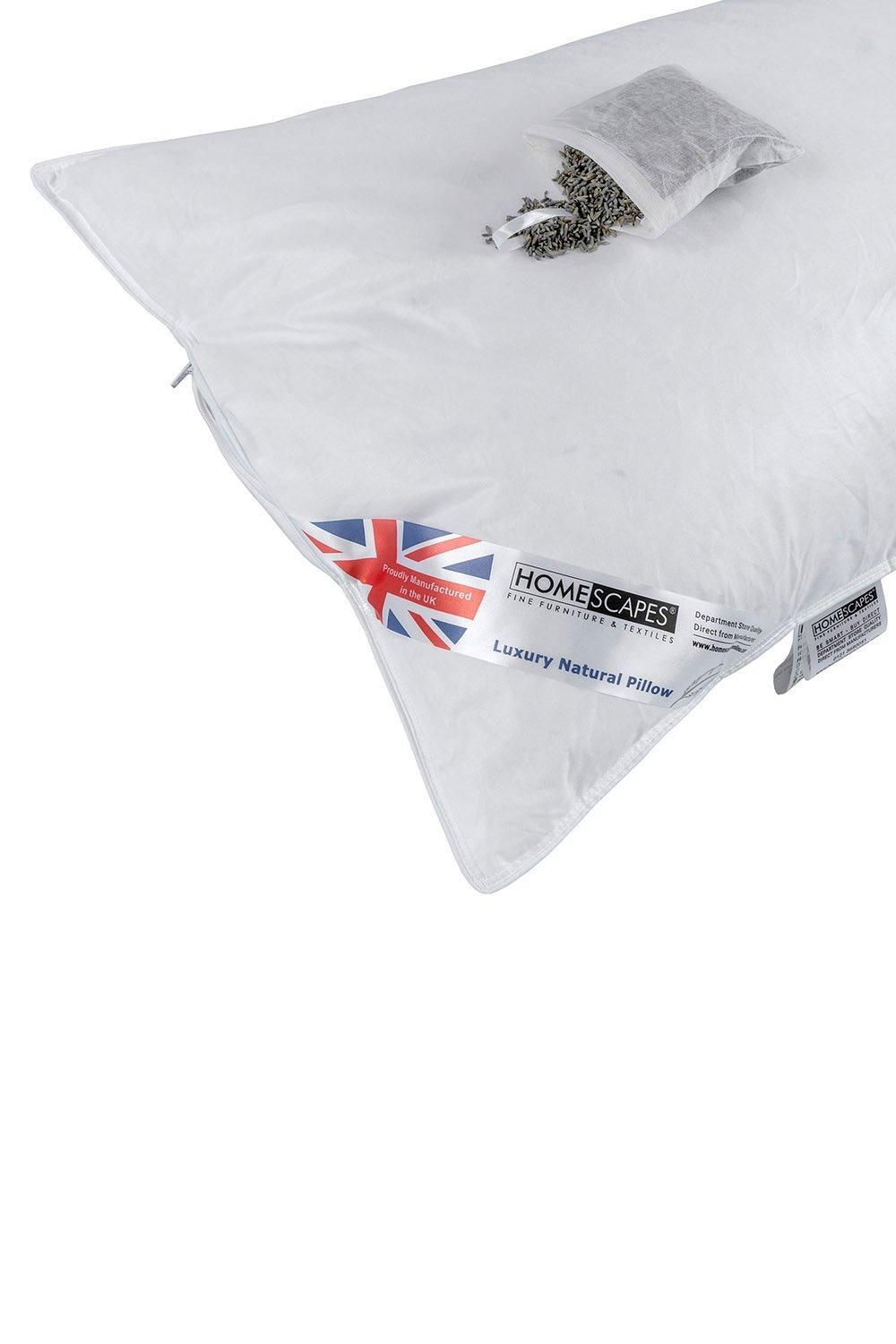 Homescapes Goose Feather & Down Lavender Pillow with Dried Lavender Insert image 3