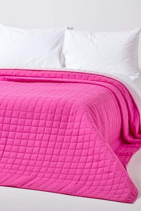 Homescapes Cotton Quilted Reversible Bedspread