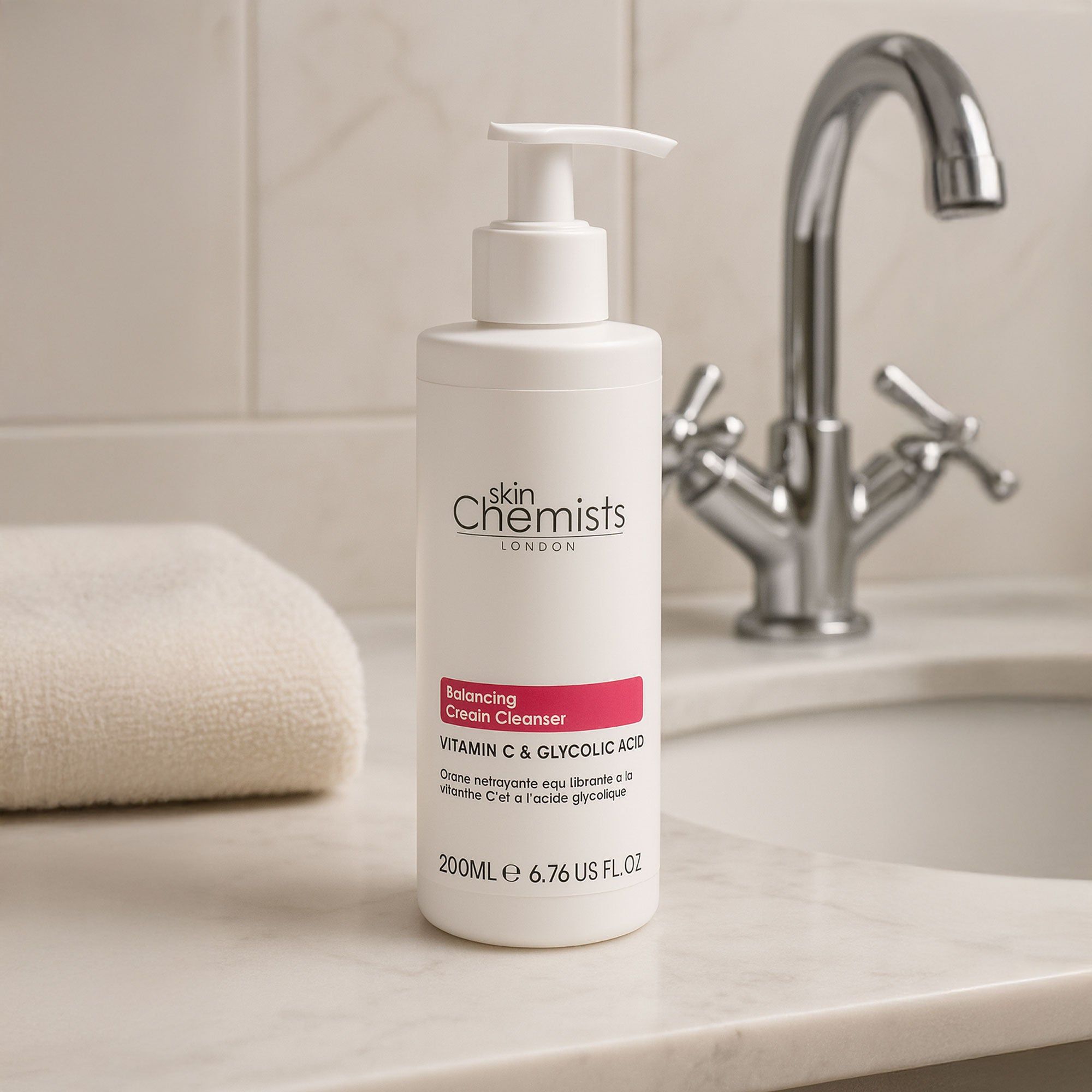 skinChemists Balancing Vitamin C & Glycolic Acid Cream Cleanser 200ml image 3