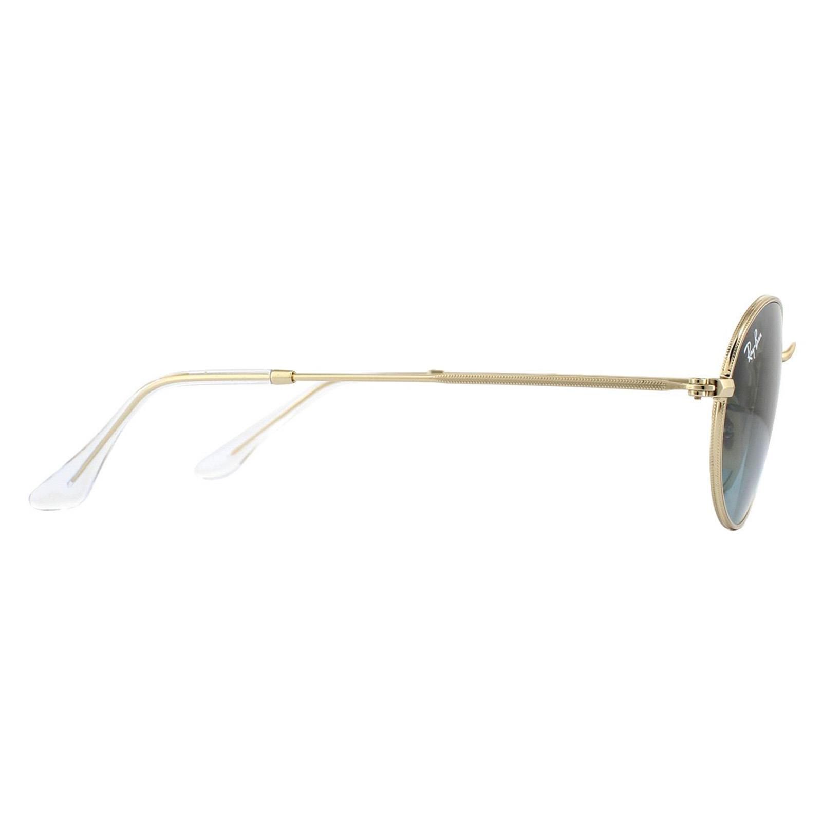 Ray-Ban Round Gold Blue Grey Gradient Sunglasses image 4