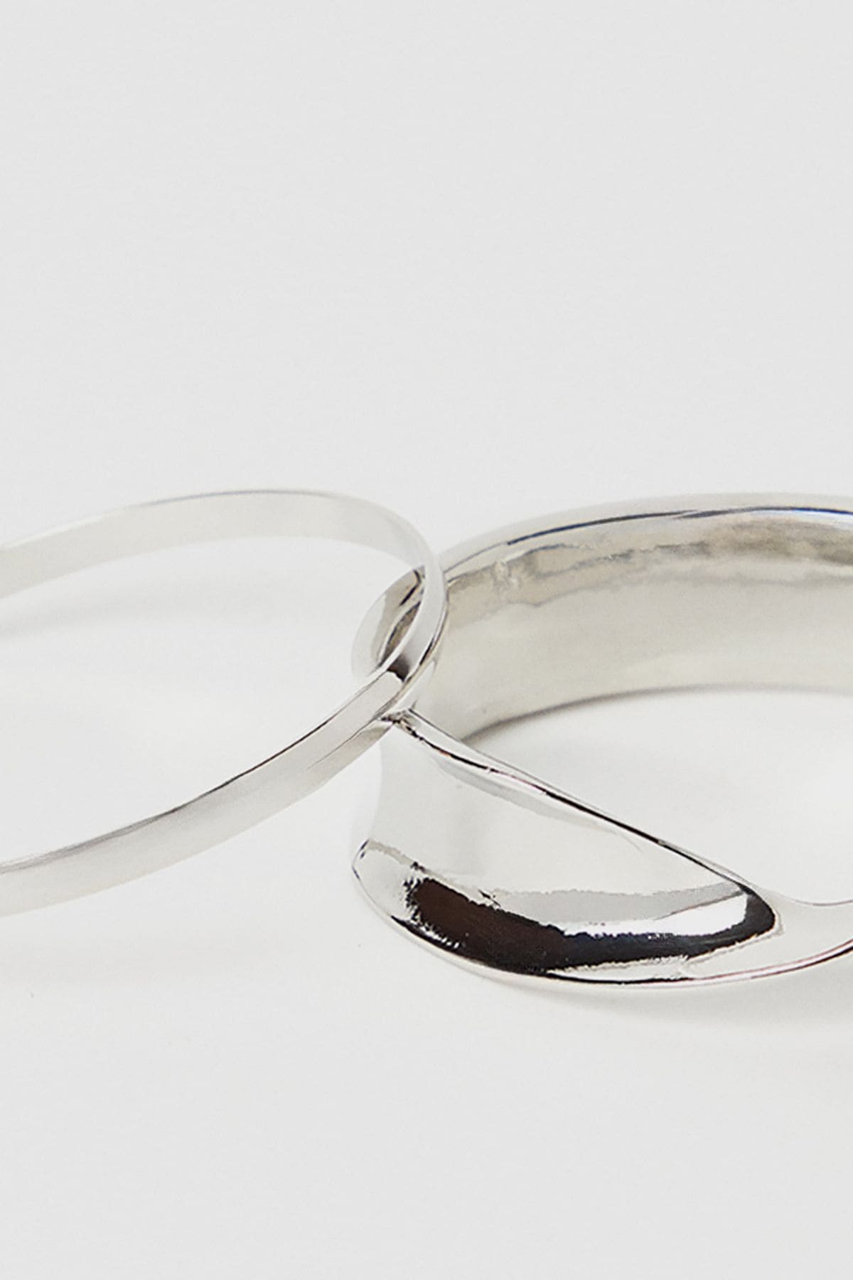 NastyGal Abstract Bracelet 2 Pack Silver image 3