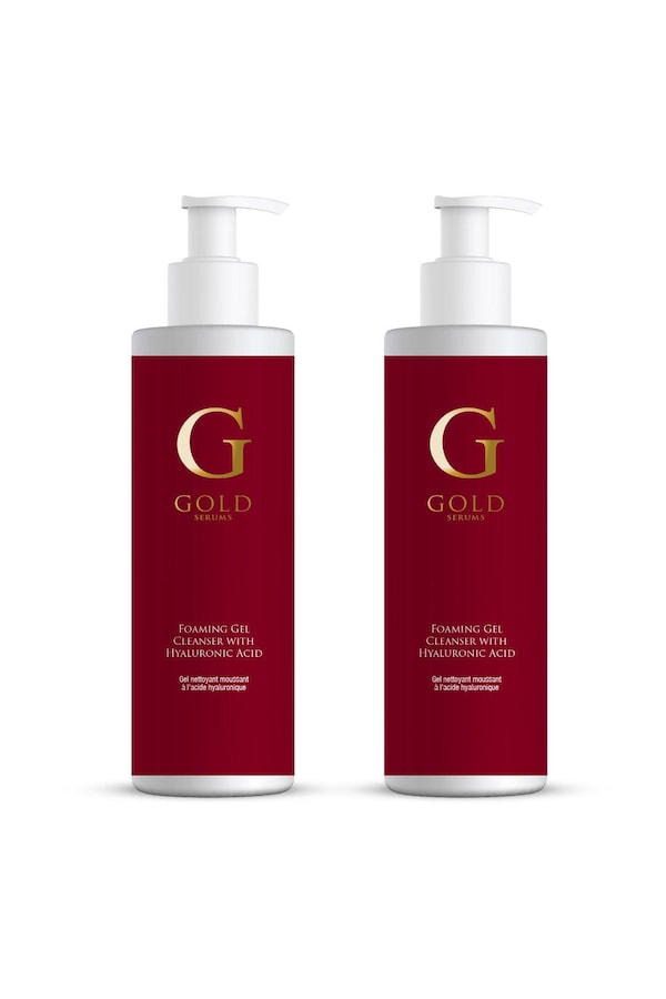 Gold Serums Foaming Mousse Cleanser with Hyaluronic Acid 200ml x 2 Duo Pack