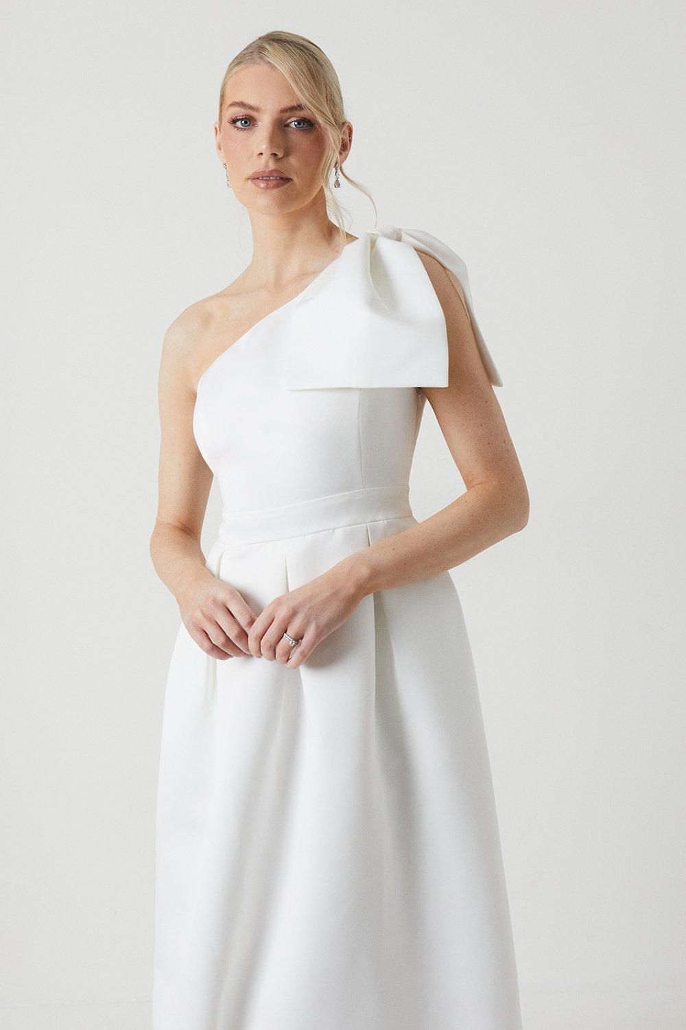 Coast Bow One Shoulder Full Skirted Wedding Dress Ivory image 2