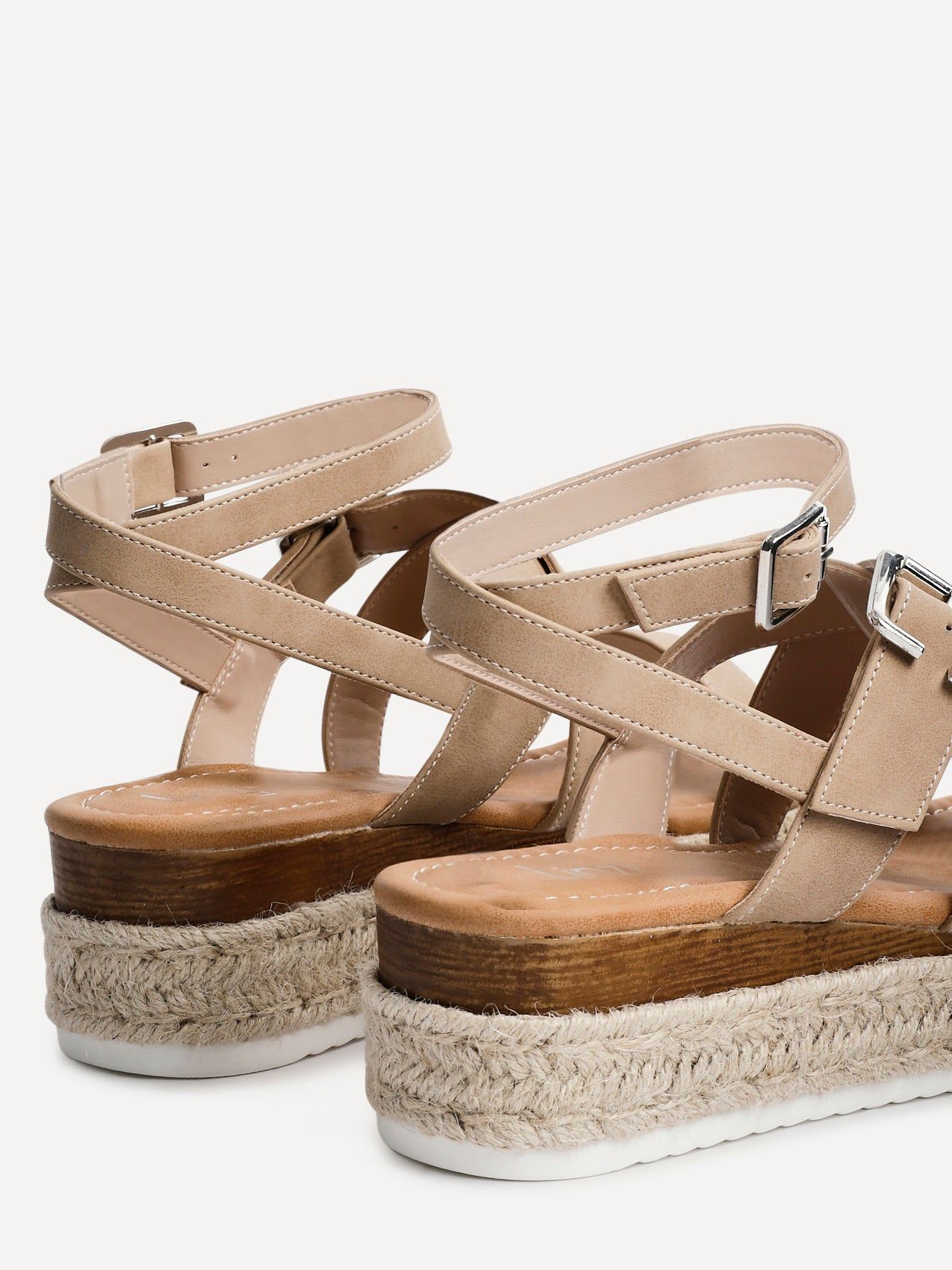 Linzi Autumn Beige Nubuck Strappy Flatform Sandal image 5