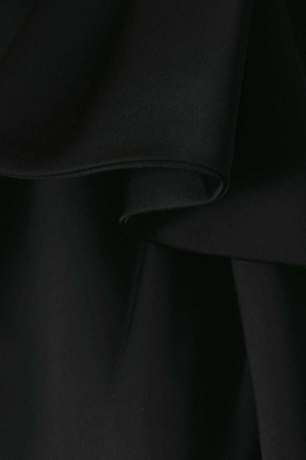 Coast Bow And Drape Detail One Shoulder Satin Bridesmaid Dress Black image 5