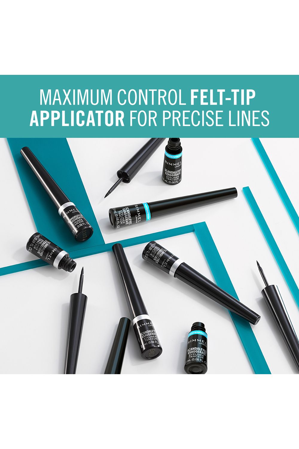 Rimmel London Scandaleyes Exaggerate Liquid Eyeliner 2.5ml Black image 5