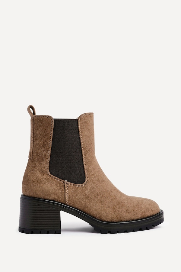 Linzi Path Sand Faux Suede Chelsea Boot