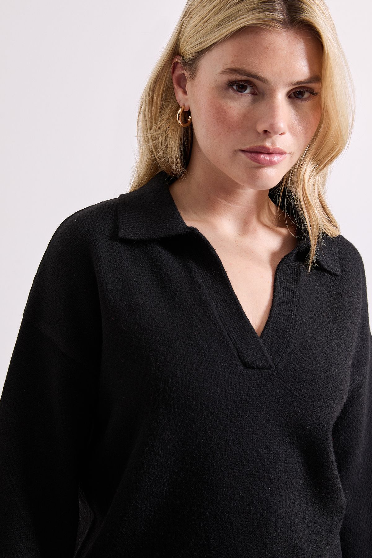 Dorothy Perkins Polo Collared Jumper Black image 4