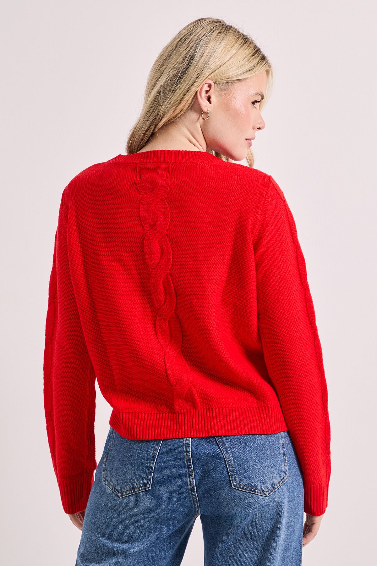 Dorothy Perkins Cable Detail Knit Cardigan Red image 3