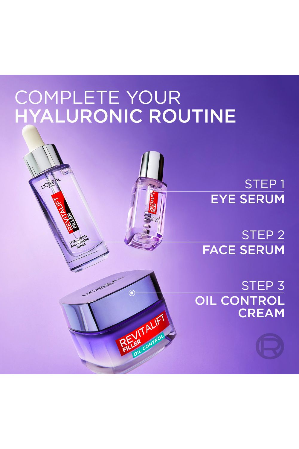 L'Oréal Paris Revitalift Filler 8H Oil Control Hyaluronic Gel Cream 50ml Multi image 7