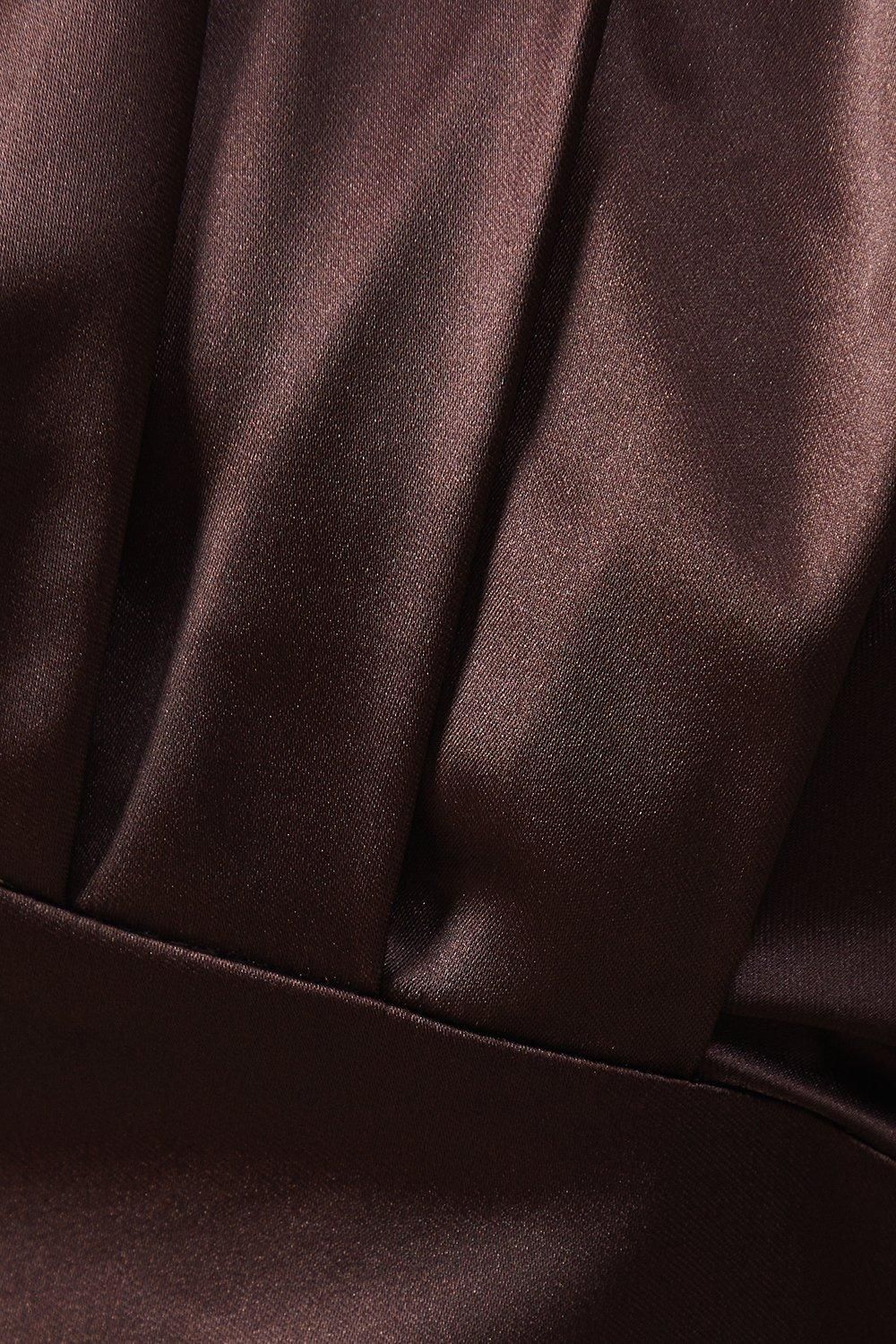 Warehouse Satin Batwing Wide Leg Jumpsuit Chocolate image 5