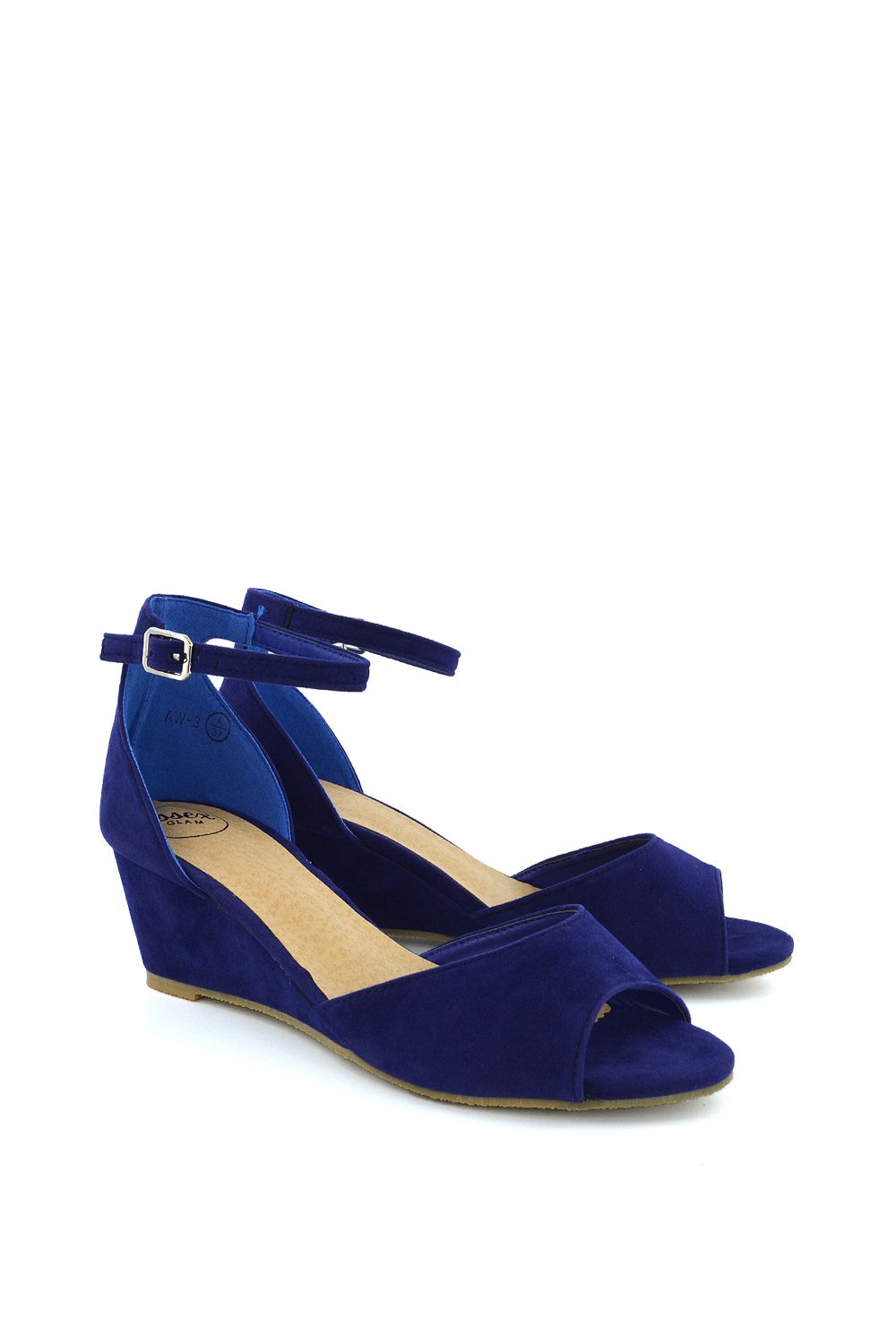 XY London 'Lottie' Peeptoe Mid Wedge Heel Sandals image 1