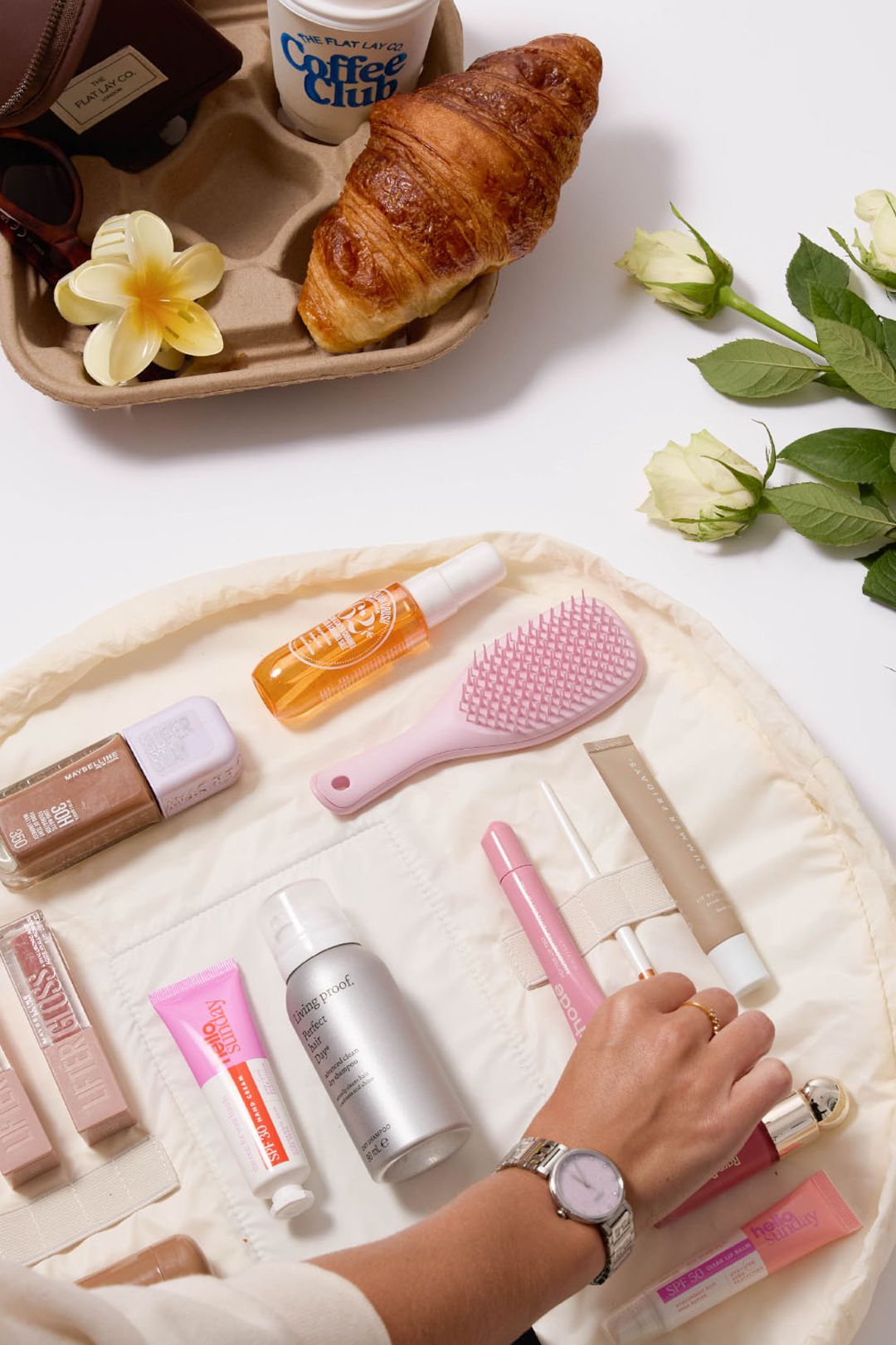 The Flat Lay Co Parachute Drawstring Makeup Bag - Patisserie Multi image 3