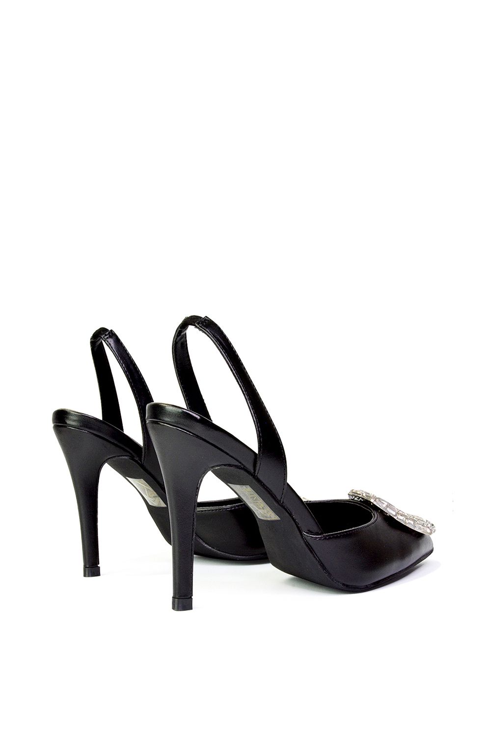 XY London 'Issy' Sling Back Strappy Pointed Toe Stiletto High Heel Court Shoes image 3