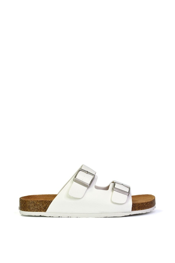XY London 'Star' Double Strap Buckle Up Summer Slip On Flat Sandals