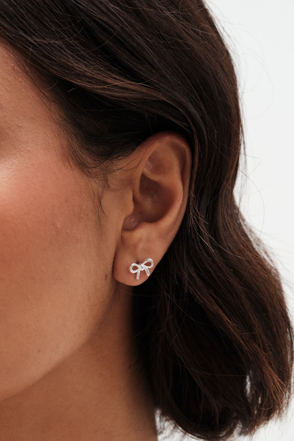 Simply Silver Sterling Silver 925 Polished Bow Stud Earrings image 2