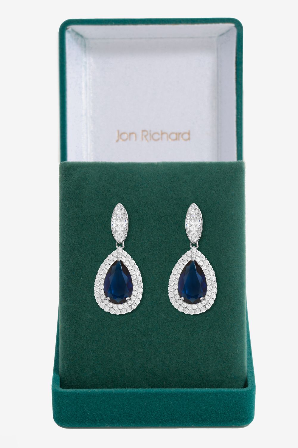 Jon Richard Silver Cubic Zirconia Pear Drop Earrings image 1