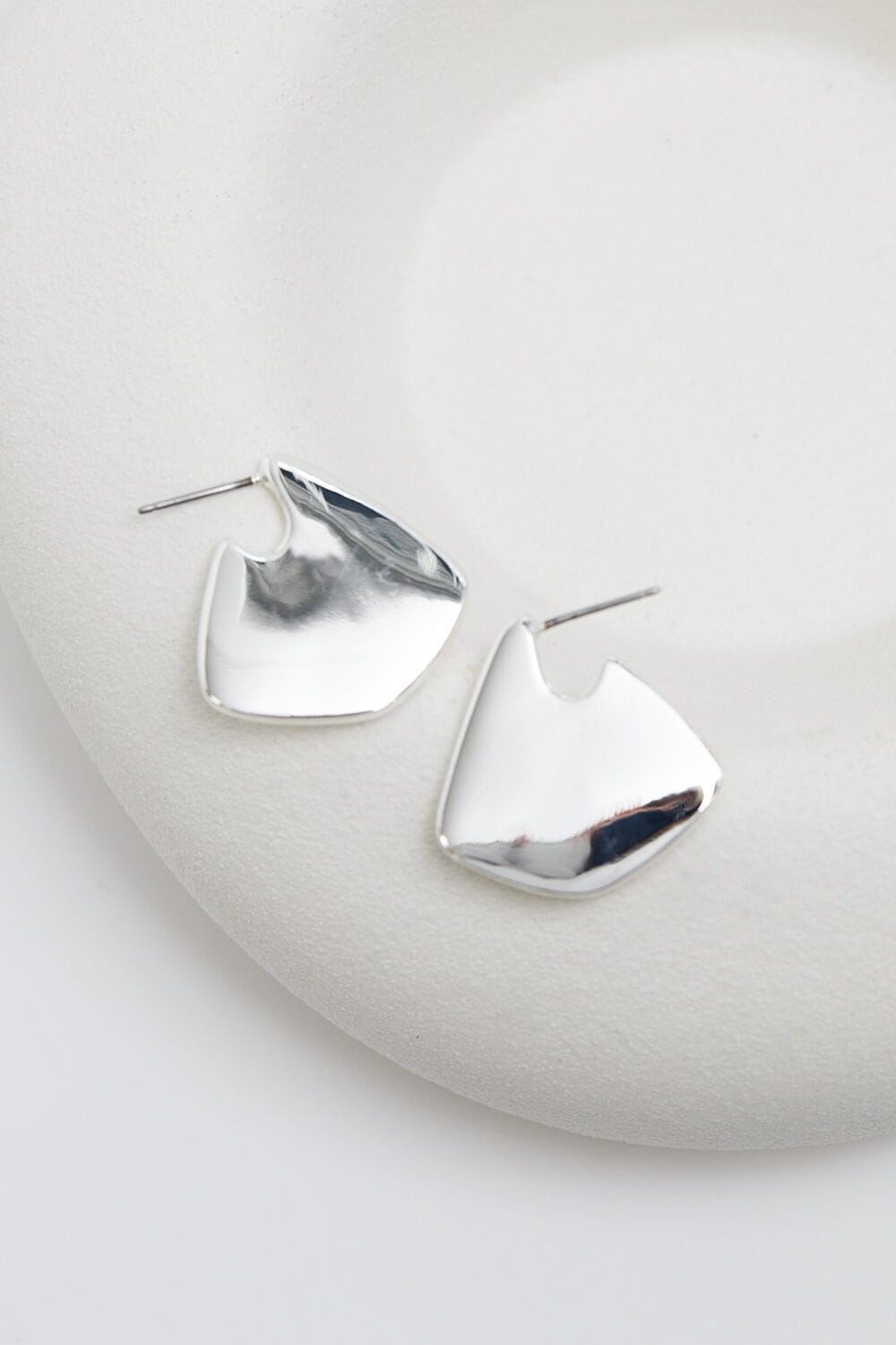Jon Richard Silver Plated Angular Polished Earrings image 3