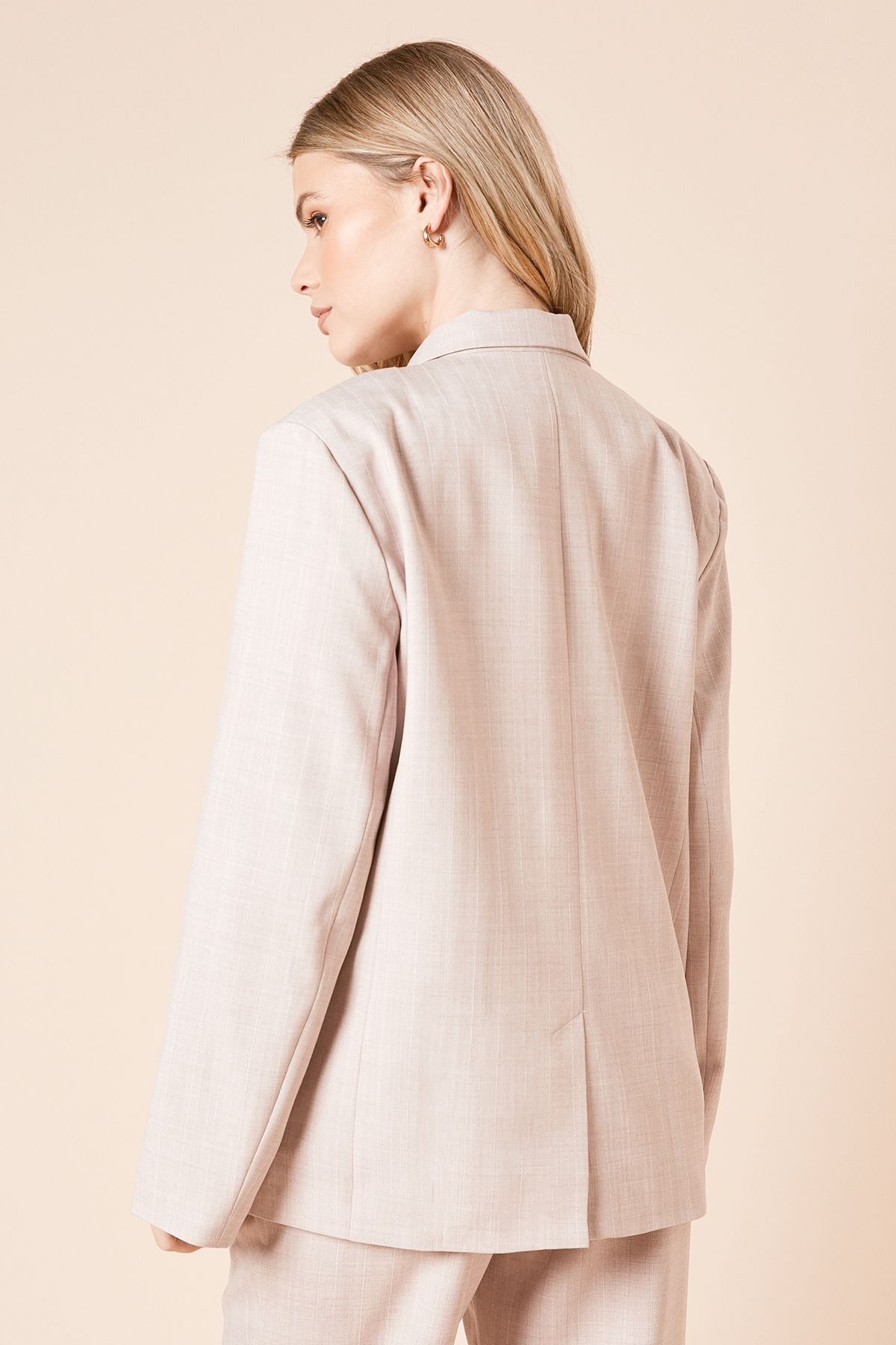 Dorothy Perkins Oversized Double Breasted Stripe Blazer Pink image 4