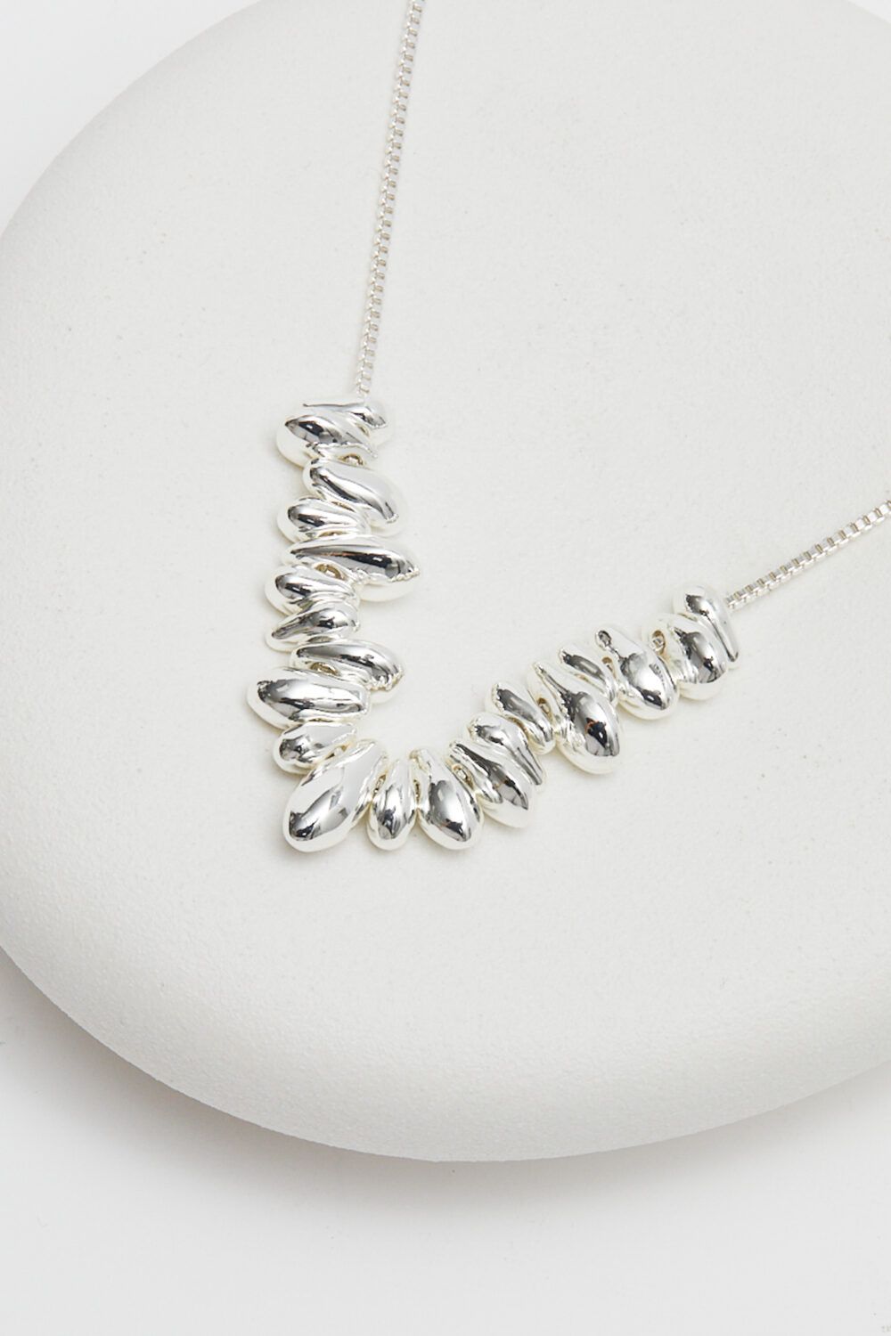 Inicio Silver Plated Polished Nugget Necklace - Gift Pouch image 2
