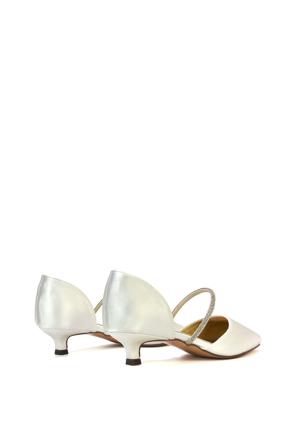 XY London 'Laura' Diamante Strap Kitten Heel Pointed Toe Court Shoes image 5