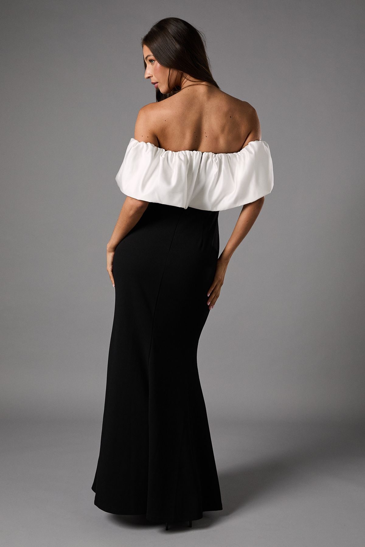 Coast Bardot Rose Detail Maxi Dress Mono image 3