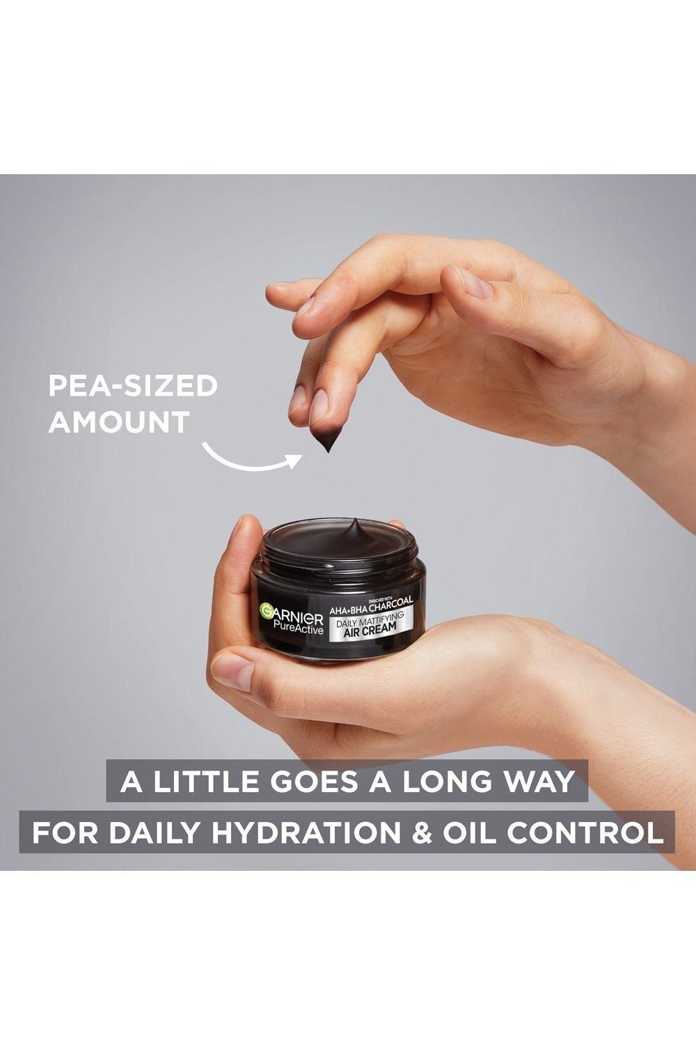 Garnier Pure Active AHA+BHA Charcoal Daily Mattifying Air Cream Multi image 5