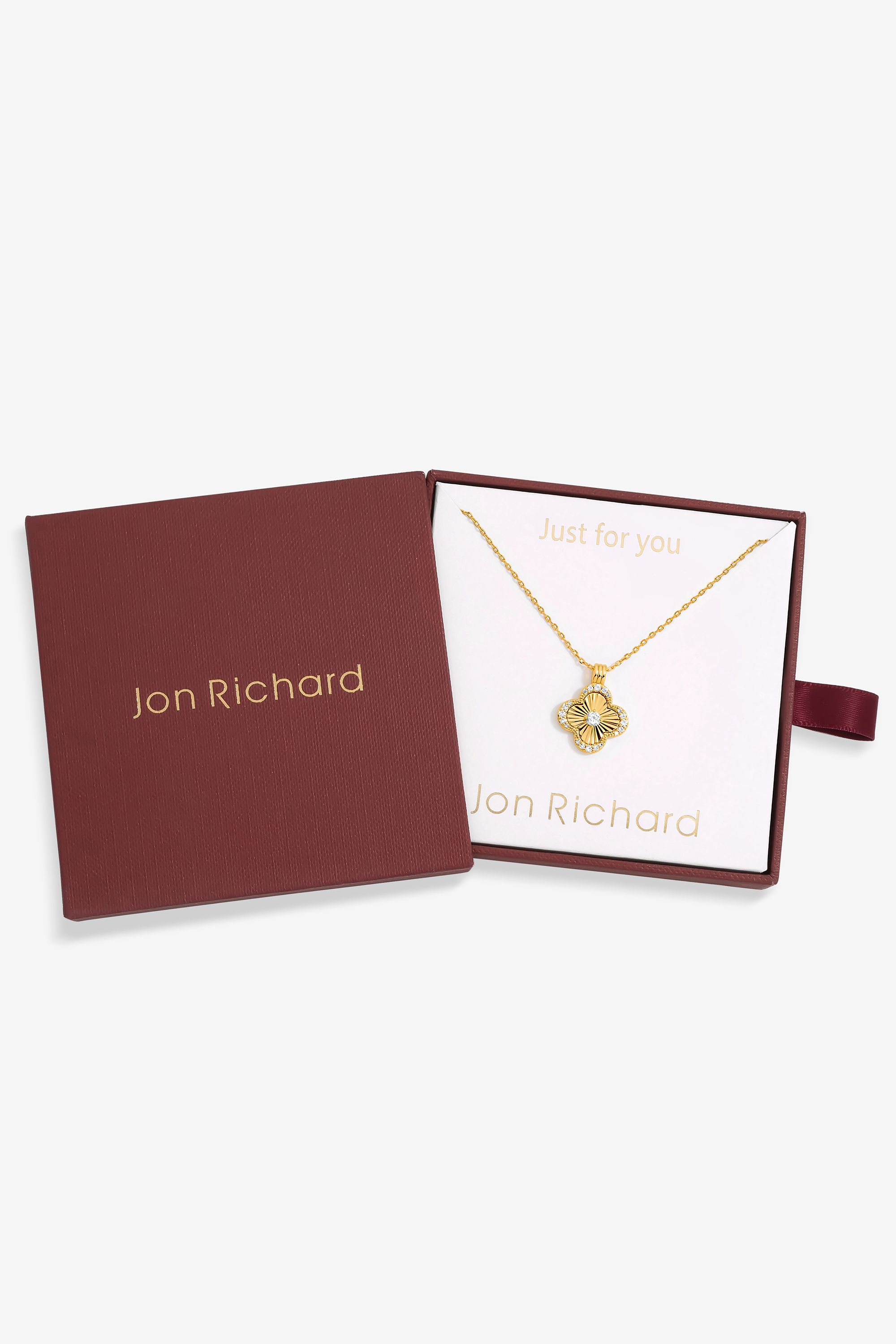 Jon Richard 18K Gold Plated Clover Pendant - Gift Box image 1