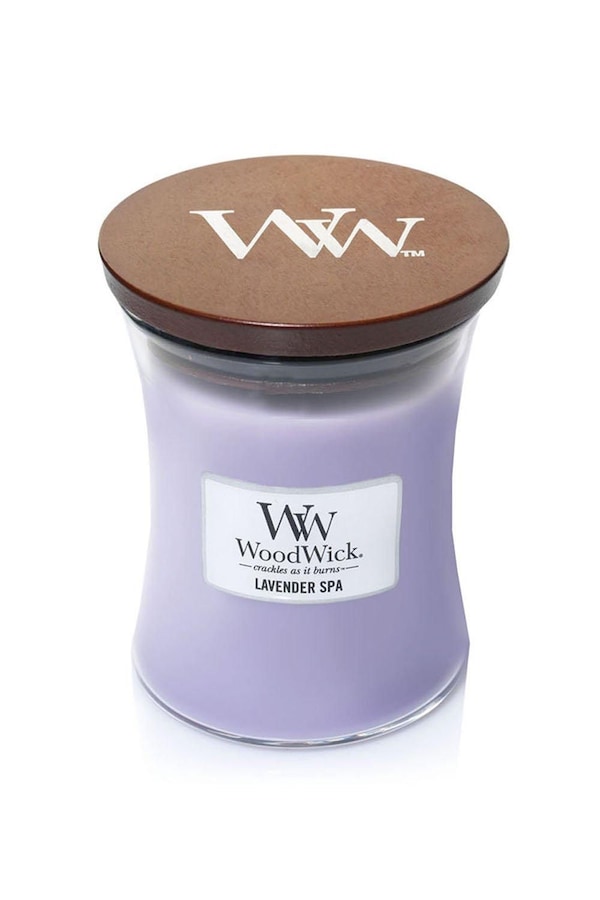 Woodwick Lavender Spa Medium Candle Purple