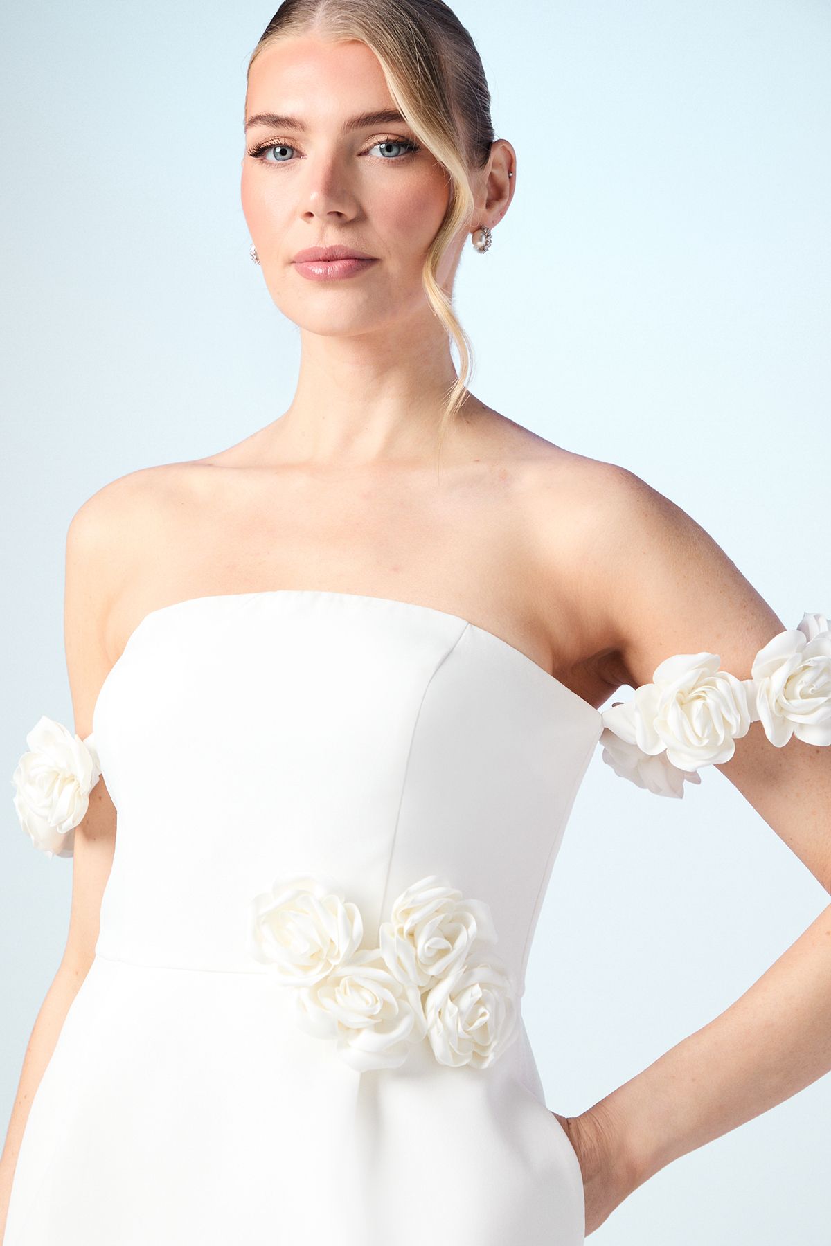 Coast Corsage Bandeau Bridal Mini Dress Ivory image 4