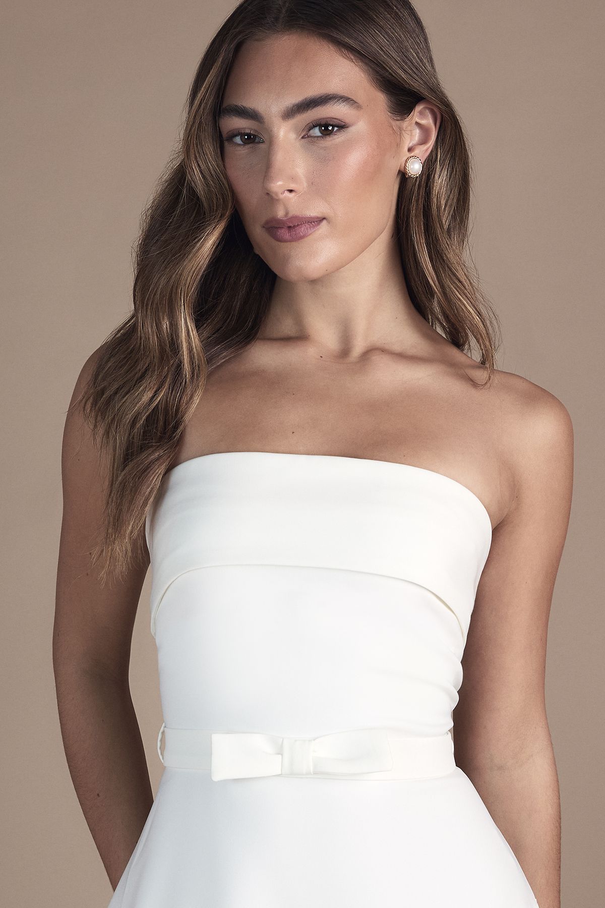 Coast Bandeau Bow Waist Midi Wedding Dress Ivory image 4