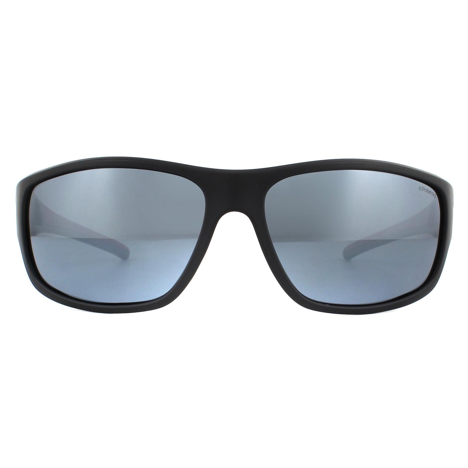 Polaroid Wrap Black Grey Polarized Sunglasses